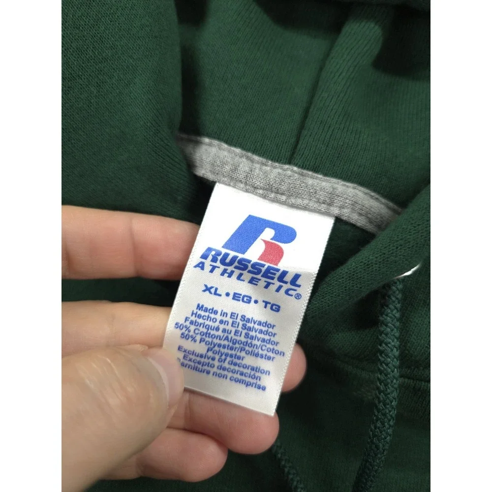 Vintage Russell Athletic Hoodie‎ Mens XL Sweatshirt Y2K Green